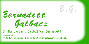 bernadett galbacs business card
